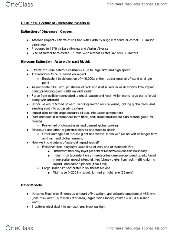 GEOL 118 Lecture Notes - Lecture 41: Nuclear Weapon, Lightning, Luis Walter Alvarez thumbnail