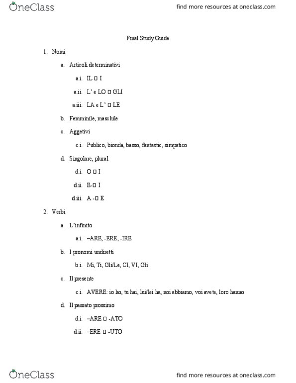 ITALIAN 110 Lecture Notes - Lecture 30: Fokker E.Ii thumbnail