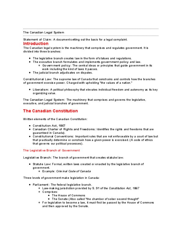 Management and Organizational Studies 2275A/B Chapter Notes - Chapter 2: Private Law, Property Law, Equal Protection Clause thumbnail