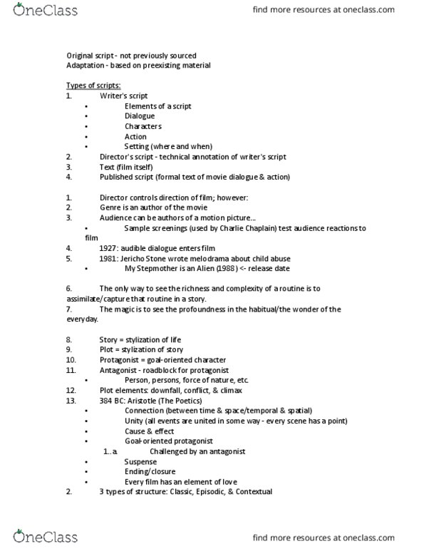 CTCS 190g Lecture Notes - Lecture 2: Melodrama thumbnail