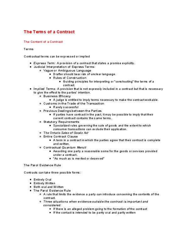 Management and Organizational Studies 2275A/B Chapter Notes - Chapter 7: Contract Clause, Drafter thumbnail