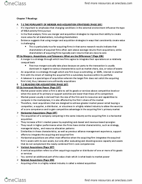 BUS 478 Chapter Notes - Chapter 7: Management Buyout, Procedural Justice, Leveraged Buyout thumbnail