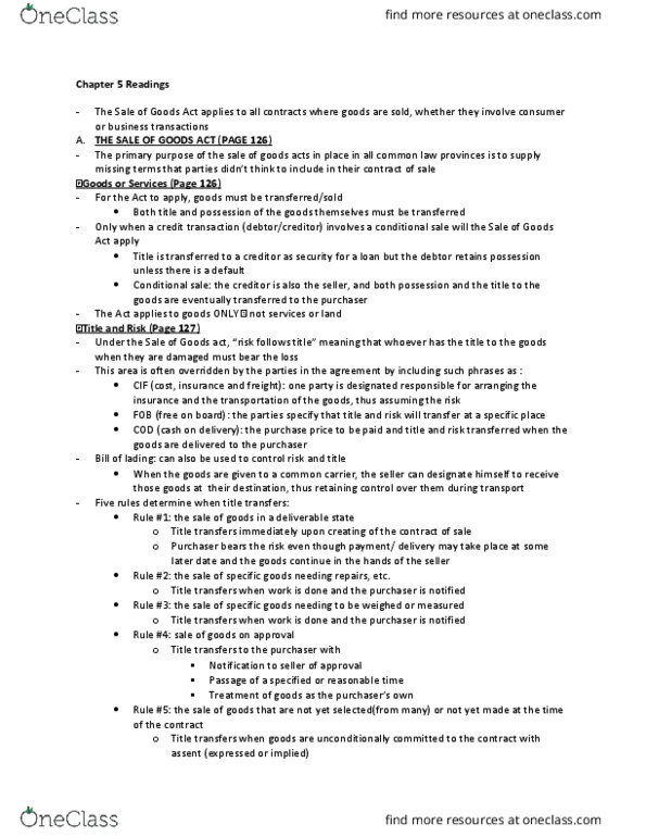 BUS 393 Chapter Notes - Chapter 5: Unemployment Benefits, Unfair Preference, Personal Property thumbnail