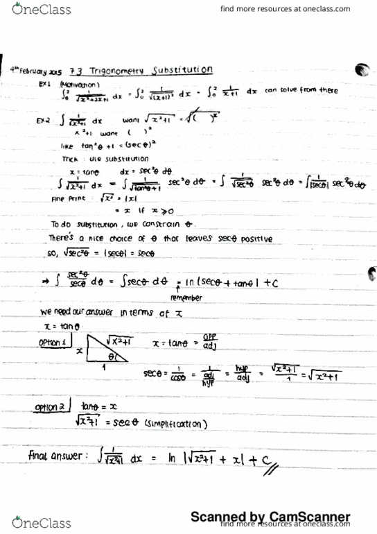 MATH 101 Lecture 13: Trigonometry Substitution thumbnail