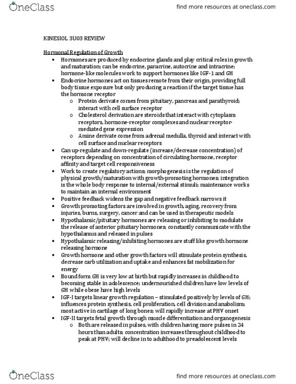 KINESIOL 3U03 Lecture Notes - Lecture 9: Longitudinal Study, Lung Volumes, Hemoglobin thumbnail