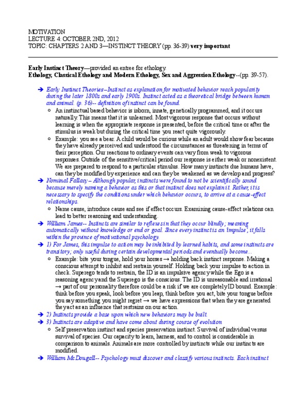 PSYC 2230 Lecture Notes - Lecture 4: Tim Hortons, Ethology, Initial And Terminal Objects thumbnail