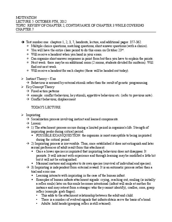 PSYC 2230 Lecture Notes - Lecture 5: Reticular Formation, Social Anxiety Disorder, Brainstem thumbnail