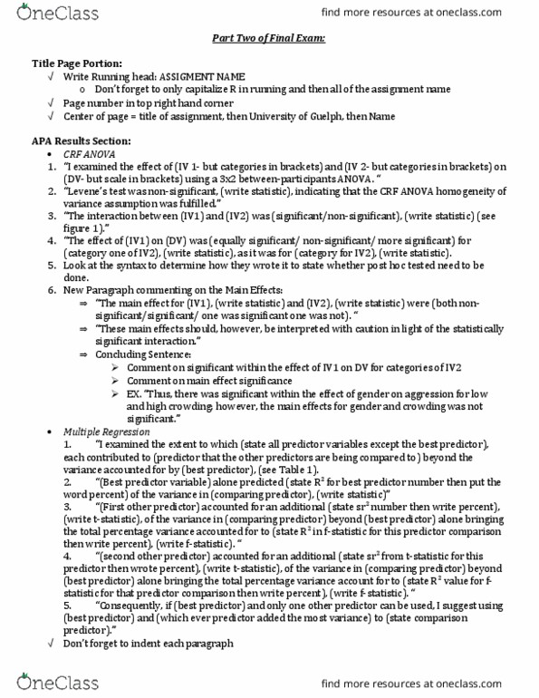 PSYC 2040 Lecture Notes - Lecture 1: Scatter Plot, Descriptive Statistics, Analysis Of Variance thumbnail