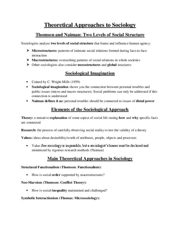 SOCA01H3 Lecture Notes - Lecture 2: Material Feminism, Radical Feminism, Verstehen thumbnail