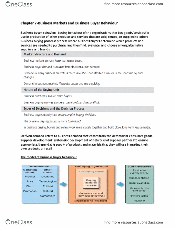 MGT 2020 Chapter Notes - Chapter 7-12: Geodemographic Segmentation, Competitive Advantage, Target Market thumbnail