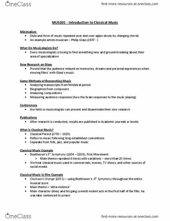 MUS 201 Lecture Notes - Lecture 1: Time Signature, Key Signature, Late Period Of Ancient Egypt thumbnail