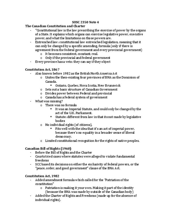 SOSC 2350 Lecture Notes - Ultimate Power, Brothel, Constitution Act, 1982 thumbnail