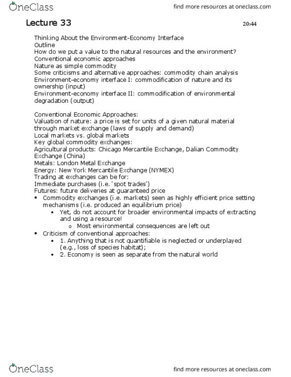 GEOG 216 Lecture Notes - Lecture 33: New York Mercantile Exchange, Dalian Commodity Exchange, London Metal Exchange thumbnail