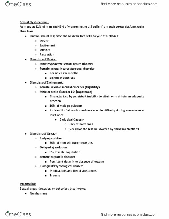 PSYCH 380 Lecture Notes - Lecture 17: Hypoactive Sexual Desire Disorder, Sexual Dysfunction, Dysphoria thumbnail