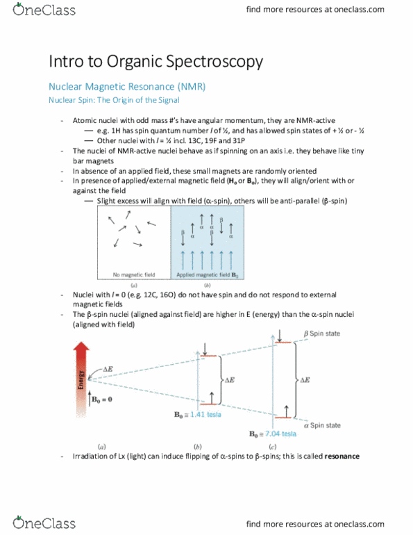 CHEM 3750 Lecture Notes - Lecture 1: Nuclear Magnetic Resonance Spectroscopy, Electromagnetic Spectrum, Chemical Shift thumbnail