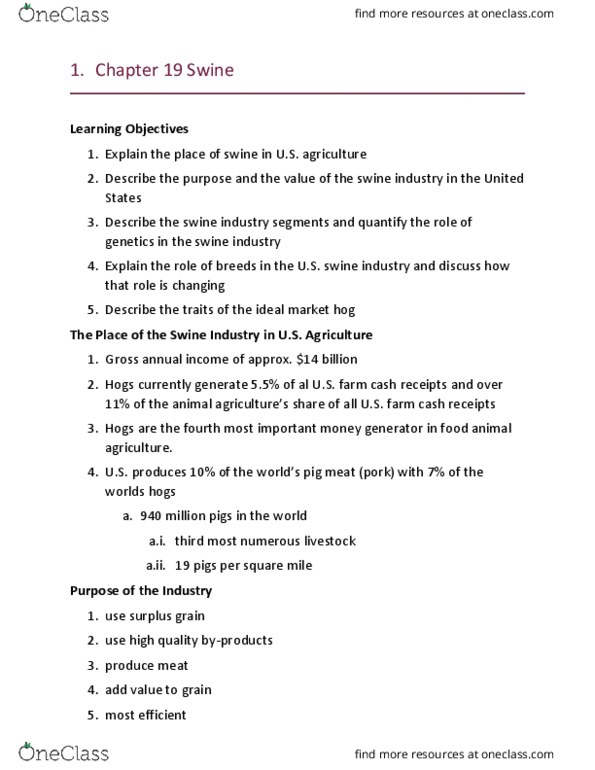 ANFS101 Lecture Notes - Lecture 16: Weaning, Feeder, Landrace thumbnail