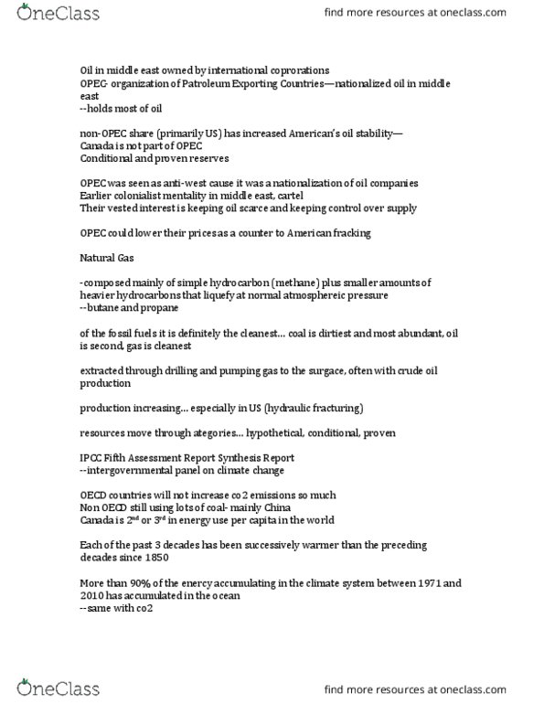 GEOG 1220 Lecture Notes - Lecture 46: Ipcc Fifth Assessment Report, Proven Reserves, Butane thumbnail