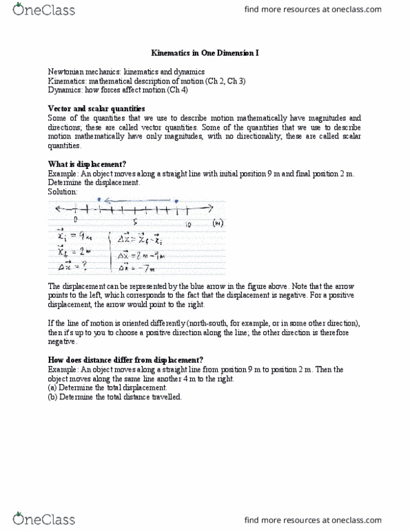 PHYS 1P21 Lecture Notes - Lecture 2: One Direction, Blue Arrow, Dimensional Analysis thumbnail