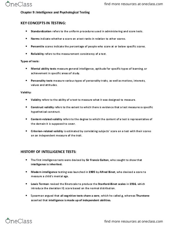 PSYC 1010 Lecture Notes - Lecture 9: Twin, Lewis Terman, Twin Study thumbnail