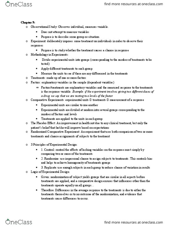 Statistical Sciences 1024A/B Lecture Notes - Lecture 9: Cadency, Dependent And Independent Variables thumbnail