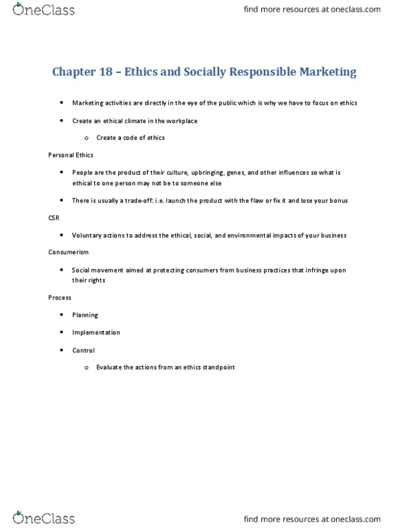 BU352 Chapter Notes - Chapter 18: Consumerism, Social Movement thumbnail