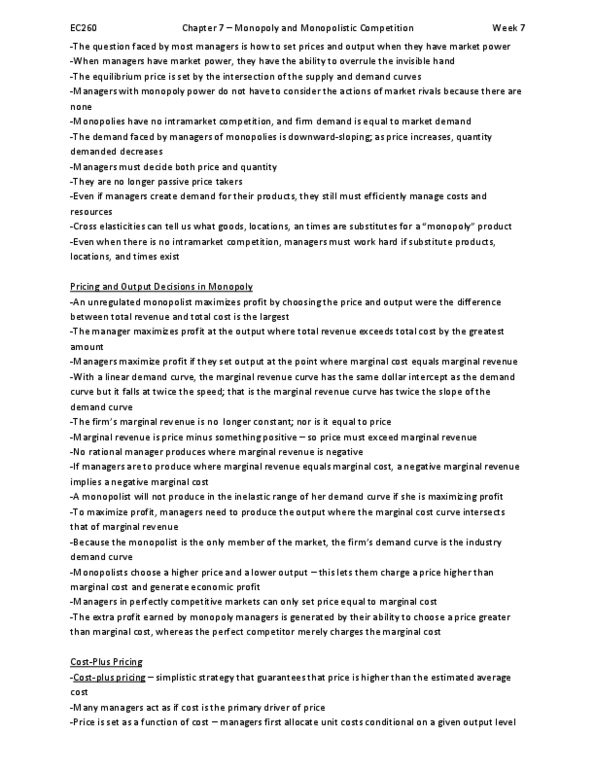 EC270 Chapter Notes - Chapter 7: Marginal Utility, Isocost, Diminishing Returns thumbnail