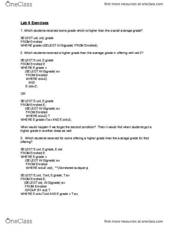 CSC 371 Lecture 16: Lab 6 Exercises thumbnail