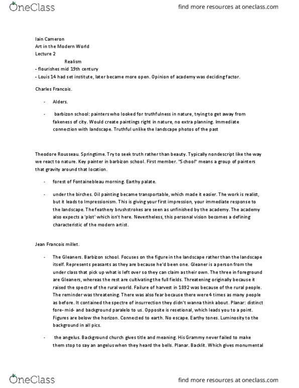 MPC 203 Lecture Notes - Lecture 2: Meddle, Impasto, Rieti thumbnail