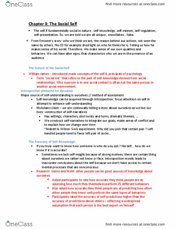 PSYC 215 Lecture Notes - Lecture 3: Eastern Partnership, Social Comparison Theory, Positive Illusions thumbnail