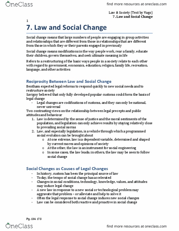 SOC 705 Chapter Notes - Chapter 7: Civil Liberties, Fatalism, Social Contract thumbnail