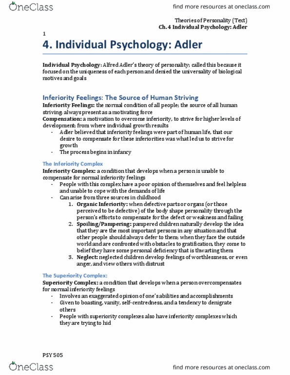PSY 505 Lecture 4: 4. Individual Psychology thumbnail