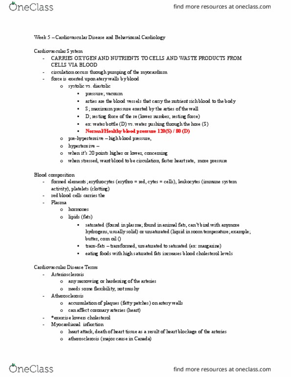 PSY 605 Lecture Notes - Lecture 5: Angina Pectoris, Physical Therapy, Lipoprotein thumbnail