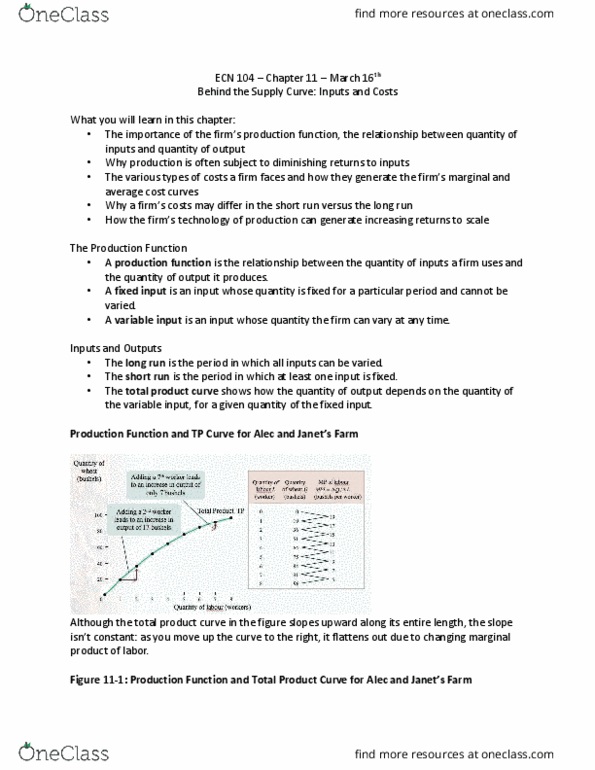 ECN 104 Lecture Notes - Lecture 9: Lexus Gs, Average Cost, Average Variable Cost thumbnail