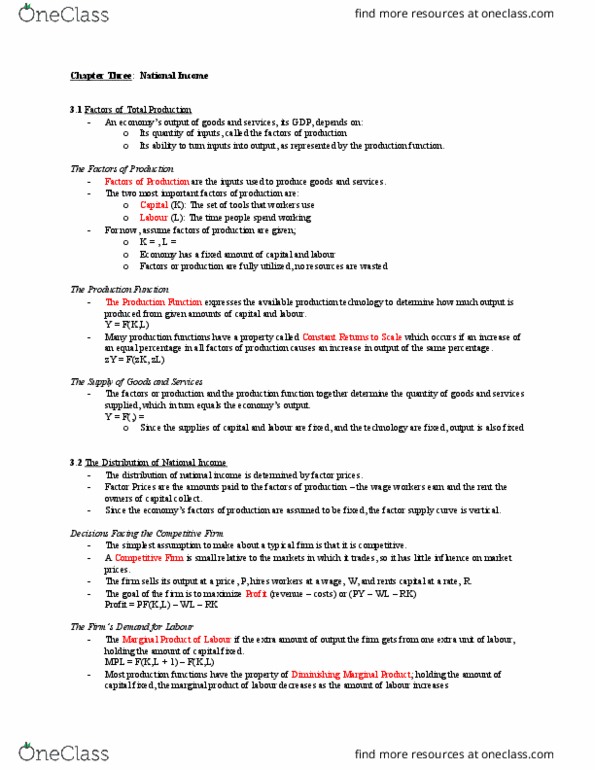 ECON 202 Lecture Notes - Lecture 3: Nominal Interest Rate, Consumption Function, Investment Goods thumbnail