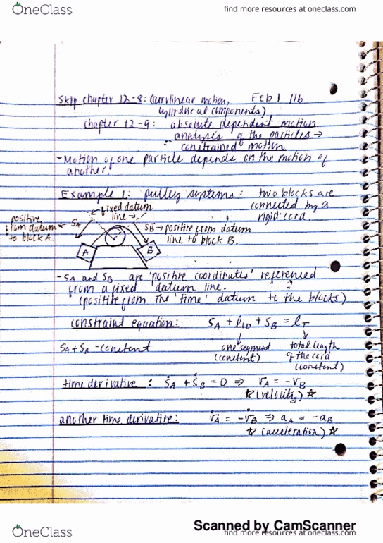 EN PH131 Lecture 13: Absolute Dependent Motion Analysis of the Particles - Constrained Motion thumbnail