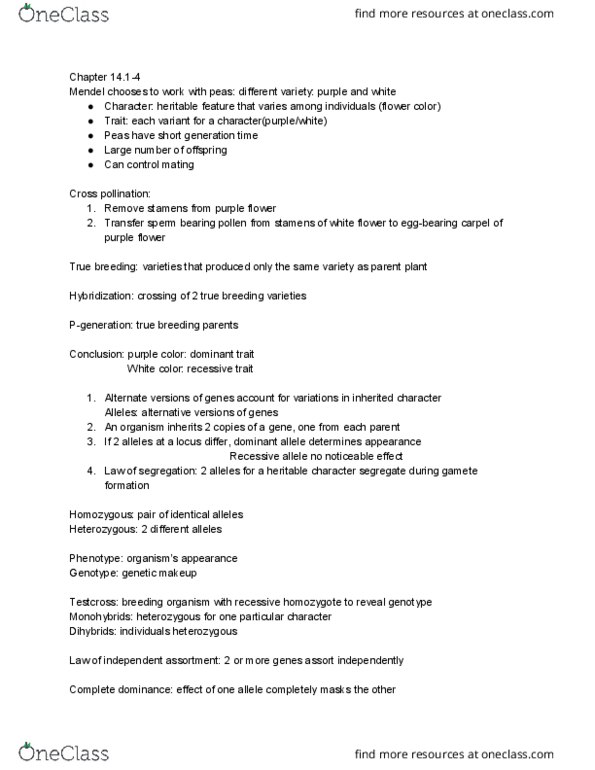 BISC 1111 Lecture Notes - Lecture 7: Thomas Hunt Morgan, Dwarfism, Barr Body thumbnail