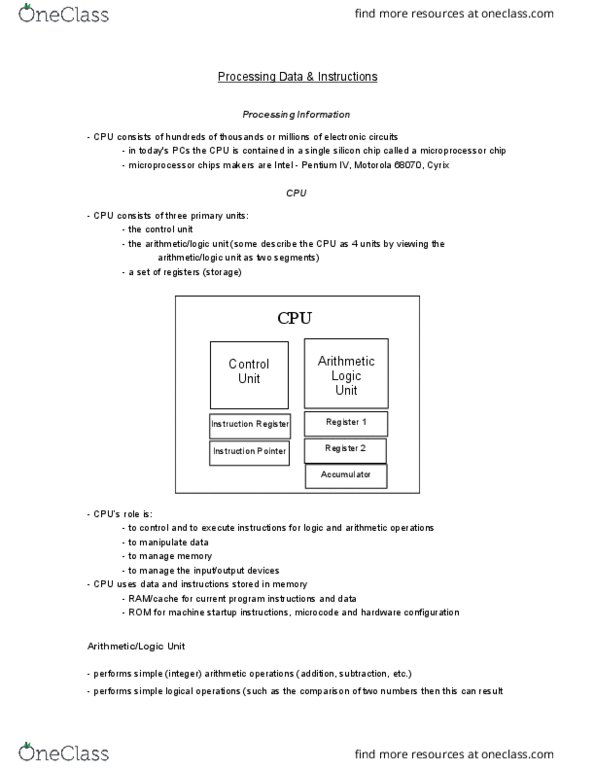 COMMERCE 1BA3 Lecture Notes - Lecture 8: Opcode, Codex Corbeiensis I, Clock Rate thumbnail