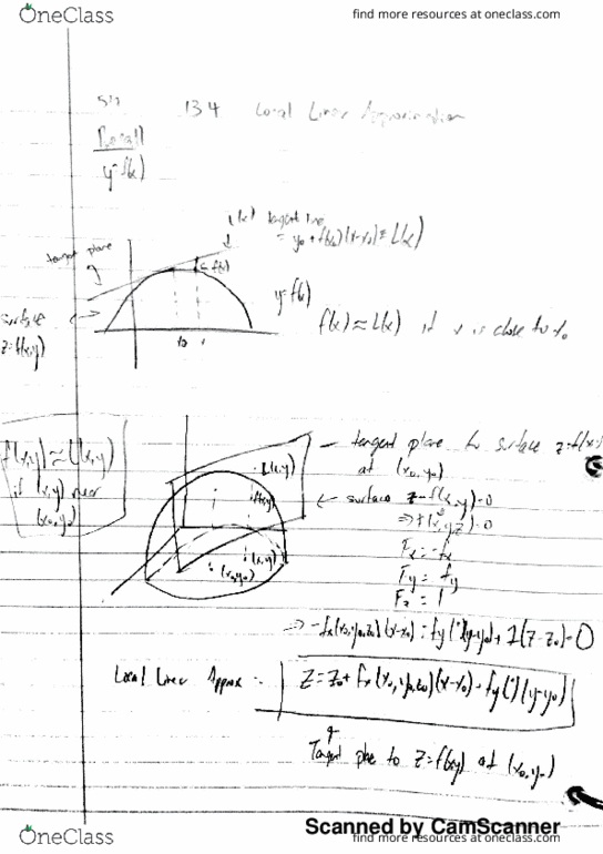 MATH 200 Lecture 13: Local Linear Approximation 13.4 thumbnail