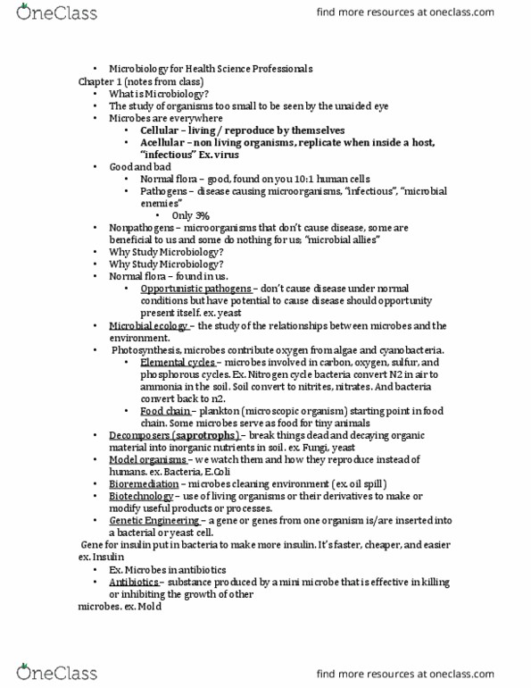 MCB 2004C Lecture Notes - Lecture 1: Monomorphism, Rudolf Virchow, Pasteurization thumbnail