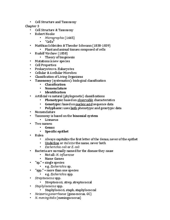 MCB 2004C Lecture Notes - Lecture 1: Matthias Jakob Schleiden, Rudolf Virchow, Theodor Schwann thumbnail