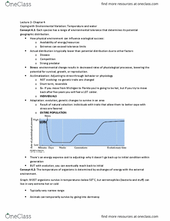 PCB 4043 Lecture Notes - Lecture 2: Evapotranspiration, Feces, Maino thumbnail