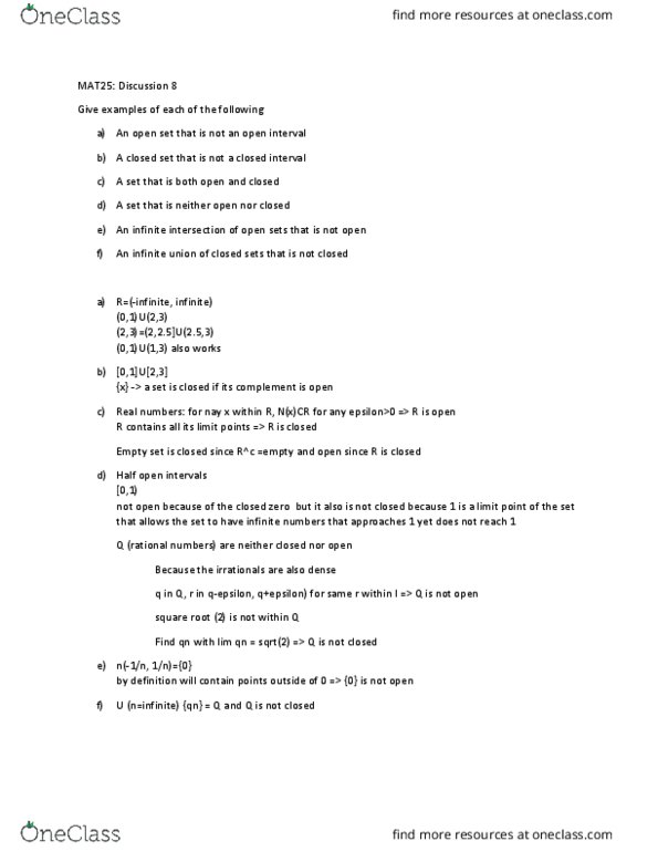 MAT 25 Lecture Notes - Lecture 8: Qnh, Open Set, Empty Set thumbnail