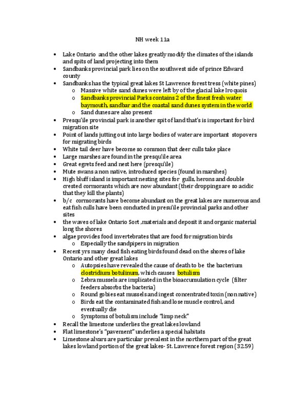 BIOL 2903 Lecture Notes - Lecture 11: Committee On The Status Of Endangered Wildlife In Canada, Sorghastrum Nutans, Manitoulin Island thumbnail