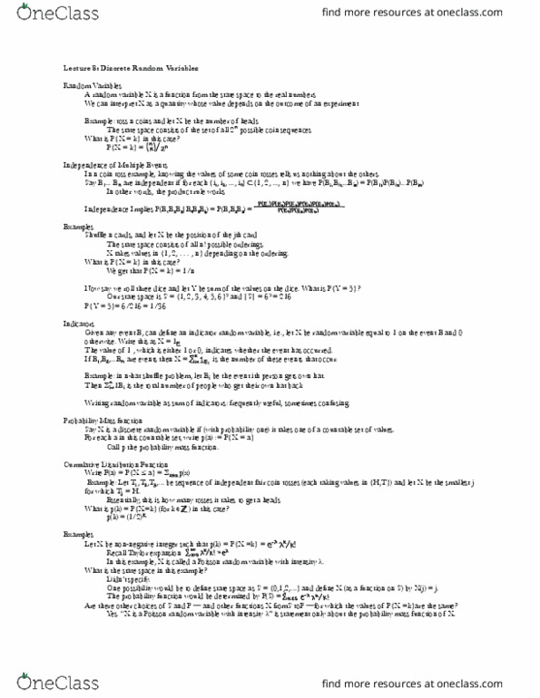 18.44 Lecture Notes - Lecture 8: Random Variable, Gambling, Fair Coin thumbnail