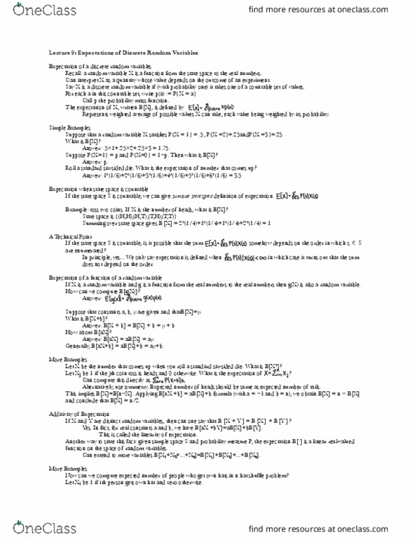 18.44 Lecture Notes - Lecture 9: Weighted Arithmetic Mean, Narn, Riak thumbnail