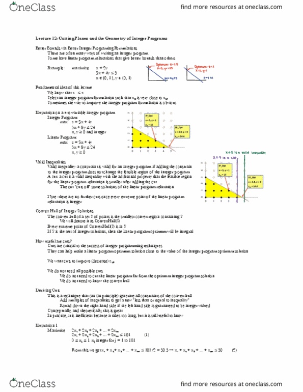 15.053 Lecture Notes - Lecture 12: Integer Programming, Linear Programming thumbnail