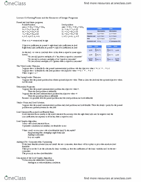 15.053 Lecture Notes - Lecture 10: Linear Programming thumbnail