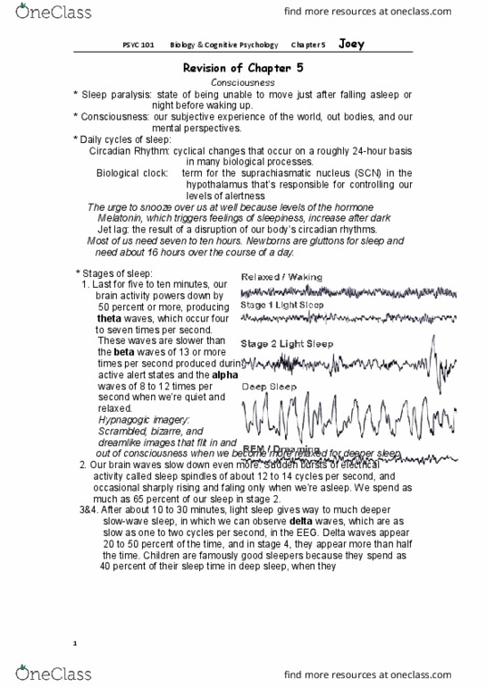 PSYC 101 Lecture Notes - Lecture 5: Sedative, Psychological Dependence, Cardiac Arrhythmia thumbnail