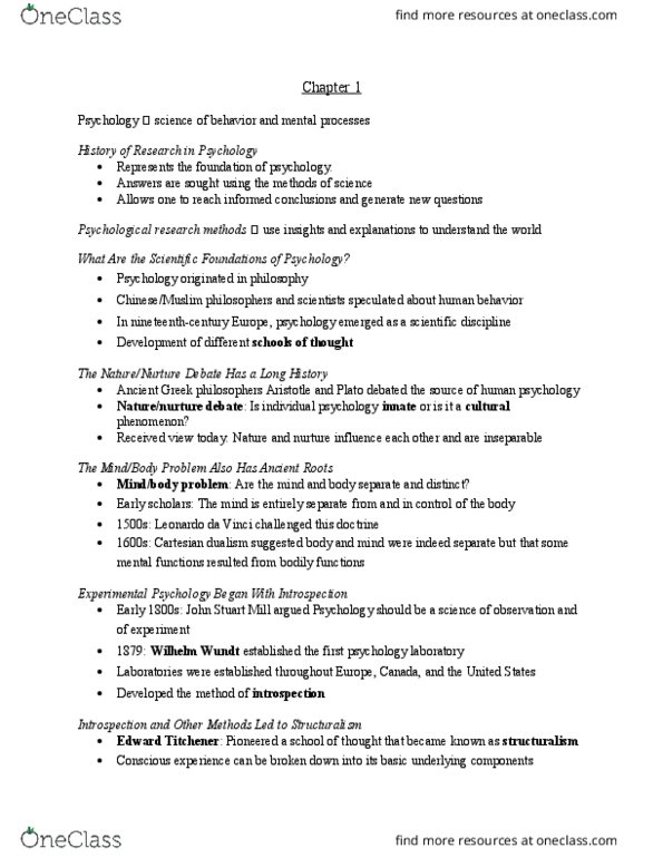 PSYC 100 Chapter Notes - Chapter 1: Descriptive Statistics, Central Tendency, Criterion Validity thumbnail