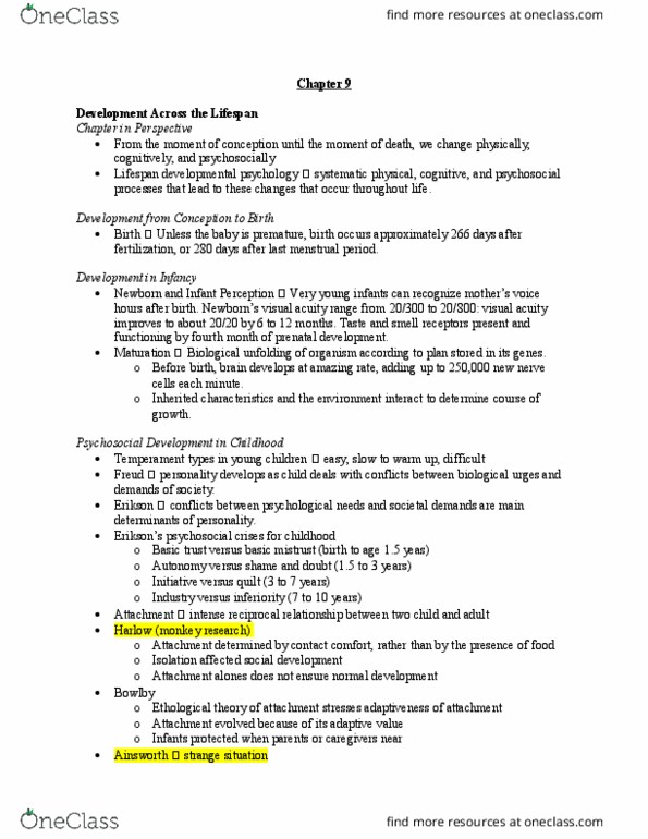 PSYC 100 Chapter Notes - Chapter 9: Egocentrism, Imaginary Audience, Personal Fable thumbnail